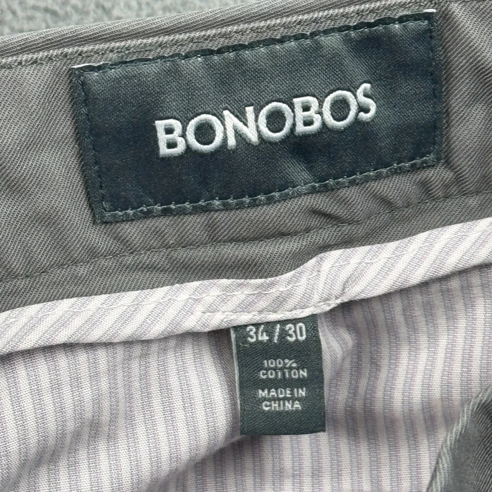 Bonobos Pants Mens 34X30 Fit‎ 34X29 Gray Gargoyle Slim Tailored Chino 15059